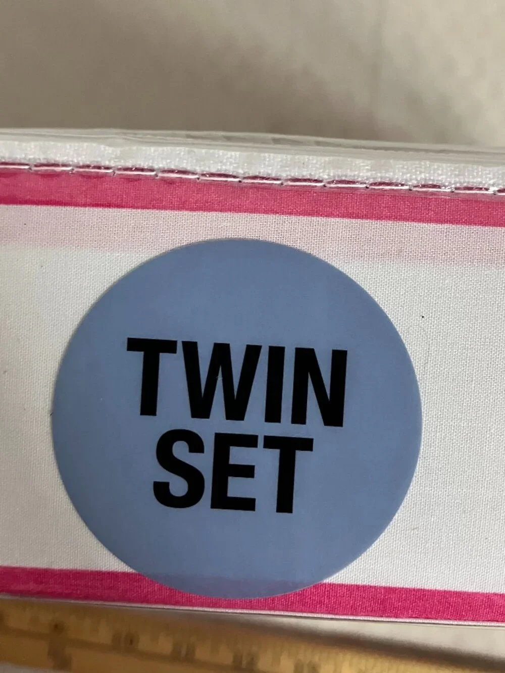 Barbie Movie Full Size Sheet Twin Set 100% Cotton Pink White Striped